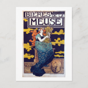 Vintage French Beer Advertisement Postcard