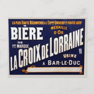 Vintage French Beer Advertisment Postcard