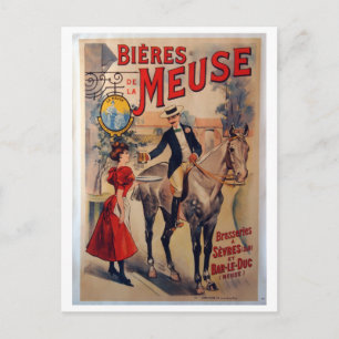 Vintage French Beer Advertisment Postcard