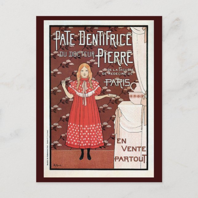 Vintage French Belle epoque toothpaste ad Postcard (Front)