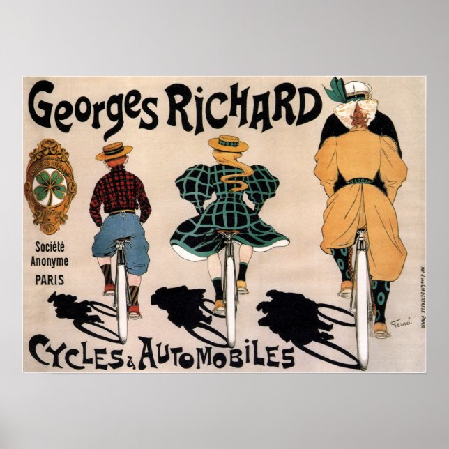 Vintage French Bicycle Advertisement Poster (Front)