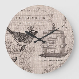Vintage French Bird wall clock