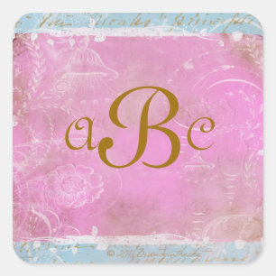 Vintage French Blue Toile Personalized Stickers