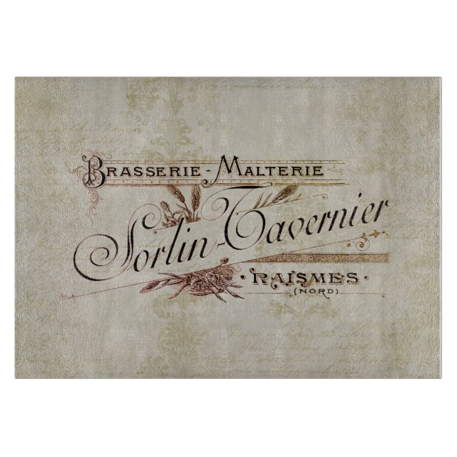 Vintage French Brewery Advertisement Cutting Board (Front)