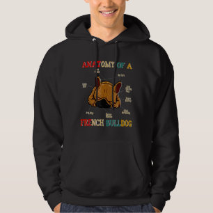 Vintage French Bulldog Anatomy Cute Dog Hoodie