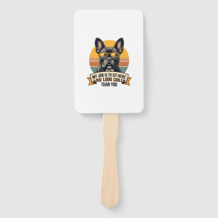 Vintage French Bulldog Sunglasses My Job Is To Sit Hand Fan