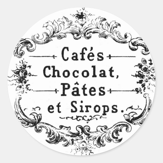 Vintage French Cafe Sticker (Front)
