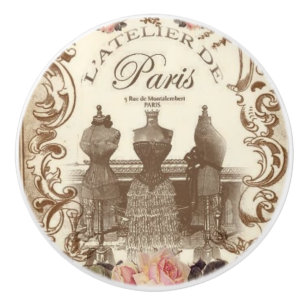 Vintage French Ceramic Knob