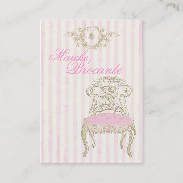 Vintage French Chair Antiques Business Card (Front)