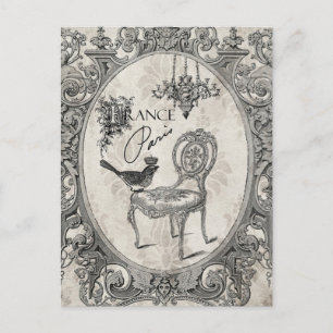 Vintage French chair  postcard