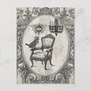 Vintage French chair postcard