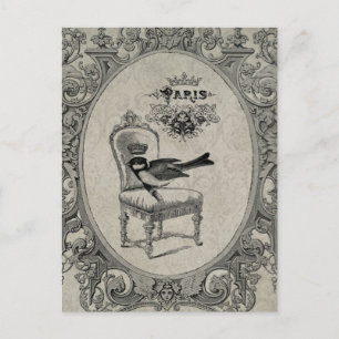 Vintage French chair postcard