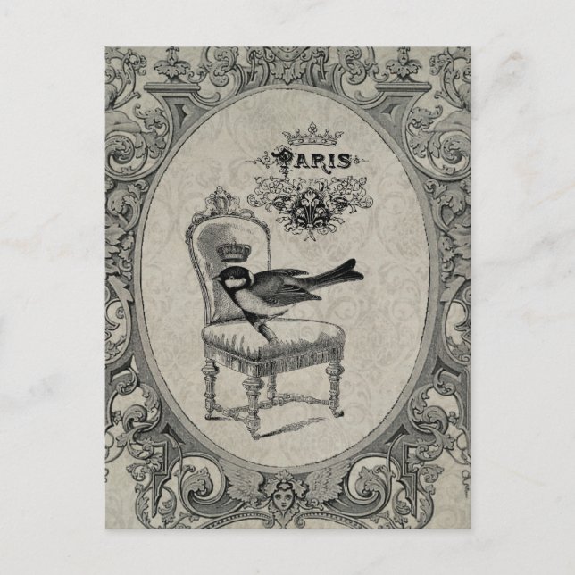 Vintage French chair postcard (Front)