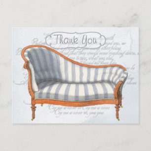Vintage French Chaises Lounges Custom Thank You Postcard
