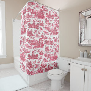 Vintage French Chariot of Dawn Toile de Jouy-Pink