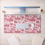 Vintage French Chariot of Dawn Toile de Jouy-Pink Desk Mat<br><div class="desc">Beautifully reconstructed seamless vintage French toile de jouy pattern inspired by Guido Reni's sculpture Le Char de L'Aurore ca 1790 copperplate engraving on textile. This intricate pattern features scenes of Greek gods and goddesses, temples, exotic animals, mythical sea creatures and fantasy landscapes.</div>