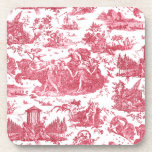 Vintage French Chariot of Dawn Toile de Jouy-Red Coaster<br><div class="desc">Beautifully reconstructed seamless vintage French toile de jouy pattern inspired by Guido Reni's sculpture Le Char de L'Aurore ca 1790 copperplate engraving on textile. This intricate pattern features scenes of Greek gods and goddesses,  temples,  exotic animals,  mythical sea creatures and fantasy landscapes.</div>