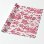 Vintage French Chariot of Dawn Toile de Jouy-Red Wrapping Paper<br><div class="desc">Beautifully reconstructed seamless vintage French toile de jouy pattern inspired by Guido Reni's sculpture Le Char de L'Aurore ca 1790 copperplate engraving on textile. This intricate pattern features scenes of Greek gods and goddesses,  temples,  exotic animals,  mythical sea creatures and fantasy landscapes.</div>