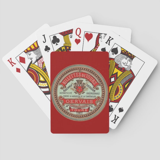 Vintage French Cheese Food Label Playing Cards (Back)