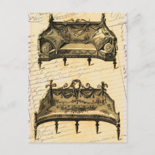 Vintage French Chic Furniture settees Postcard