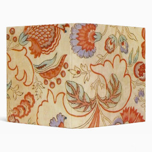 Vintage French Chintz Floral Antique Terracotta Binder