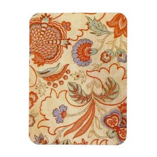Vintage French Chintz Floral Antique Terracotta Magnet