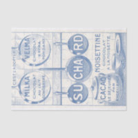 Vintage French Chocolate Ad Blue Kitchen Decoupage