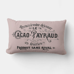 Vintage French Chocolate Ad Lumbar Pillow