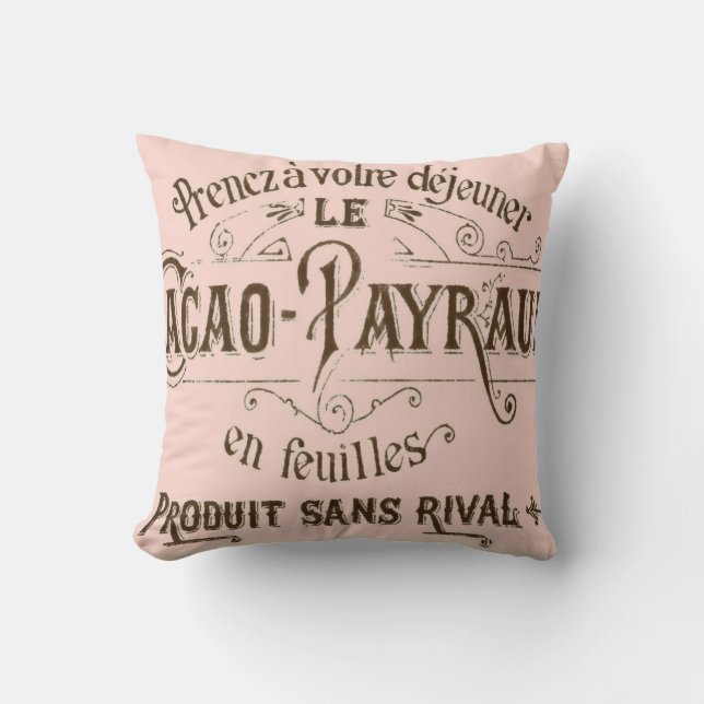 Vintage French Chocolate American MoJo Pillows (Front)