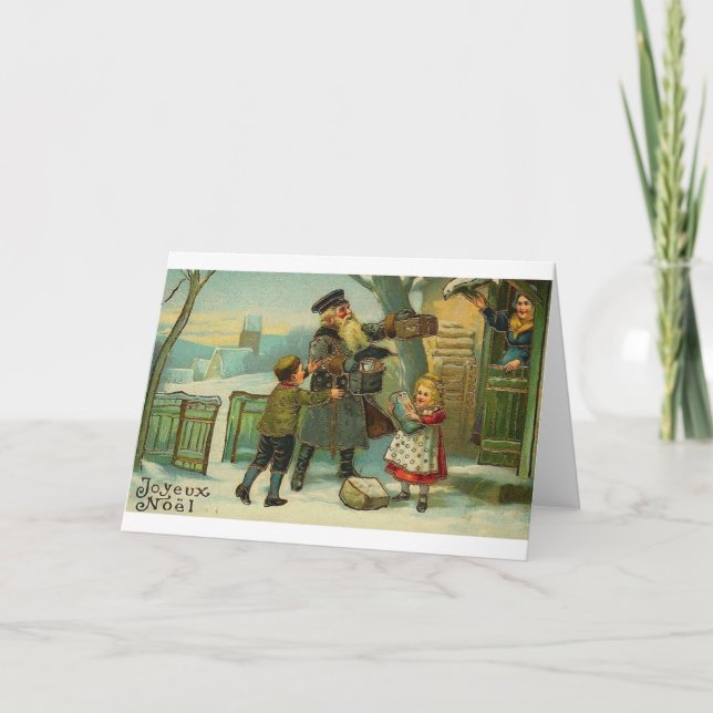 Vintage French Christmas Greeting Card (Front)