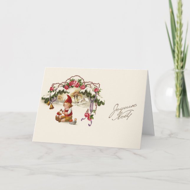 Vintage French Christmas Greeting Card (Front)