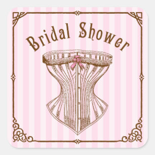 Vintage French Corset Square Sticker