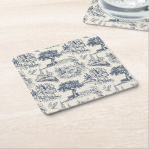  Vintage French Country "Blue Toile de Jouy "