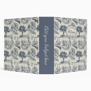 Vintage French Country Blue Toile Personalized Binder