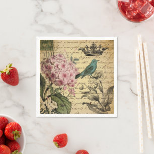 Vintage French Country Botanical Paris Tea Party Napkin