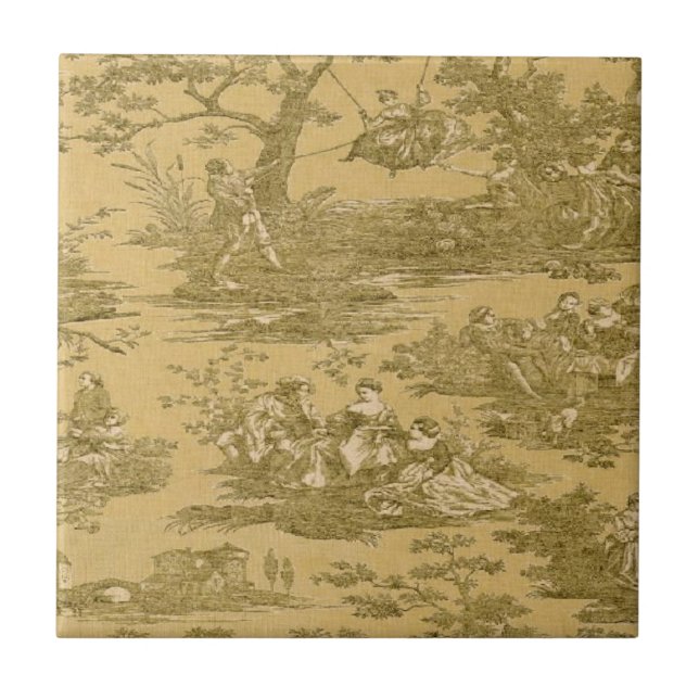 Vintage French Country Butter Ceramic Tile (Front)