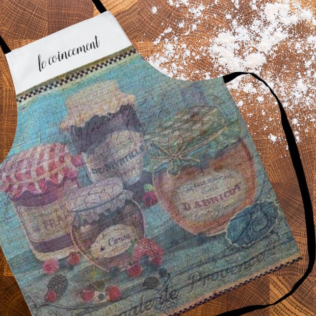 Vintage French Country Preserves Jams Jars Custom Apron (Creator Uploaded)