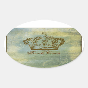 Vintage French Crown Personalized Stickers
