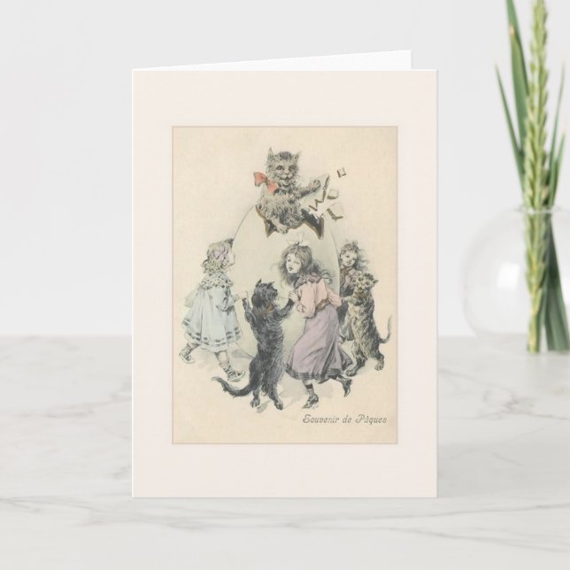 Vintage French Easter Greeting Card (Front)