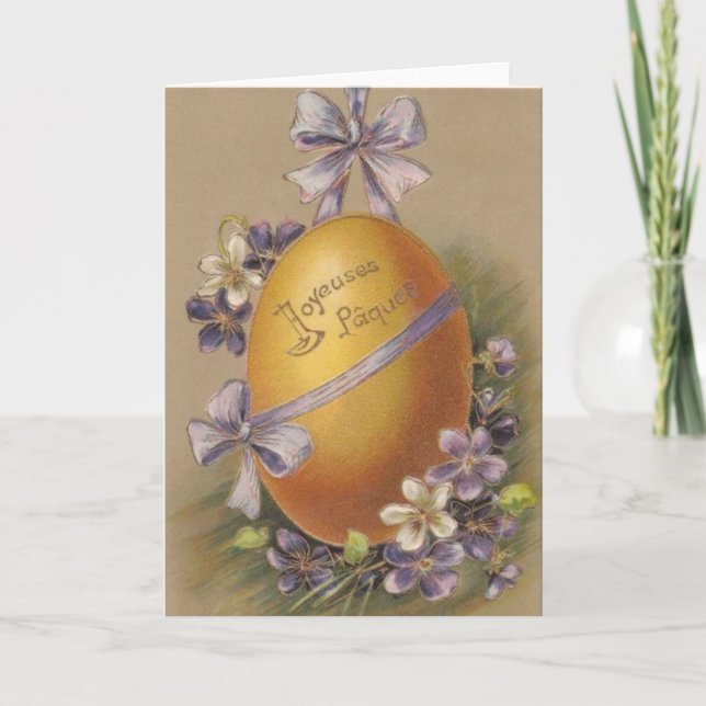 Vintage French Easter Greeting Card (Front)
