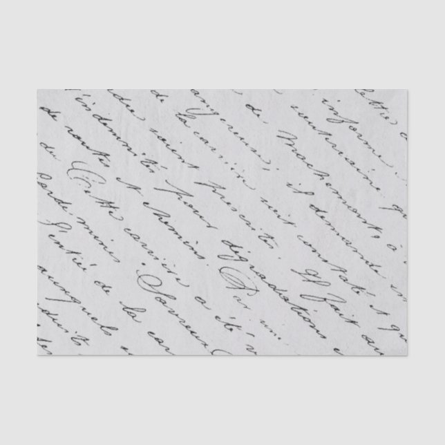 Vintage French Elegant Script Tissue Paper (Front)