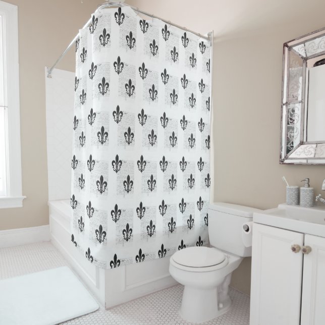 Vintage French Ephemera B & W Fleur De Lis (In Situ)