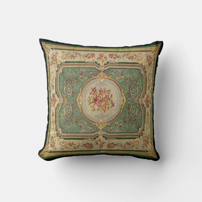 Vintage French Fabric Panel Pillow (Front)