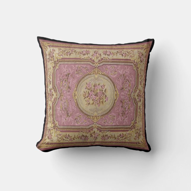 Vintage French Fabric Panel Pillow (Front)
