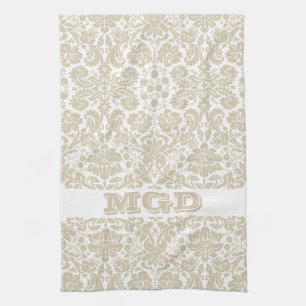 Vintage french floral art nouveau pattern kitchen towel