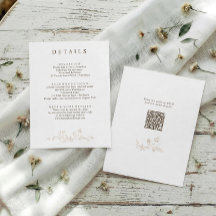 Vintage French Floral Beige Wedding Details QR