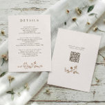 Vintage French Floral Brown Wedding Details QR Enclosure Card<br><div class="desc">Share your important celebration information with this coordinating wedding details enclosure card designed to match your vintage French wedding stationery. The front features an elegant layout framed with delicate floral artwork inspired by Victorian botanical illustration and classic toile de jouy style. A refined brown wedding palette and subtle chinoiserie design...</div>