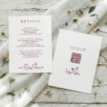 Vintage French Floral Burgundy Red Wedding Details Enclosure Card<br><div class="desc">Deep burgundy red tones bring a rich, timeless elegance to this vintage French wedding details card. A refined chinoiserie floral frame surrounds the layout, featuring delicate floral artwork inspired by Victorian botanical illustration and classic toile de jouy patterns. The front includes space for accommodations, directions, and additional wedding details, while...</div>