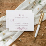 Vintage French Floral Deep Wine Red Wedding RSVP Card<br><div class="desc">Deep wine red tones bring a rich and romantic feel to this vintage French wedding RSVP card, perfect for an elegant and timeless celebration. The design features delicate chinoiserie floral elements with refined floral artwork inspired by Victorian botanical illustration and classic toile de jouy patterns. Designed for a traditional mail-back...</div>