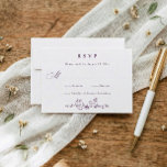 Vintage French Floral Eggplant Dark Purple Wedding RSVP Card<br><div class="desc">Rich eggplant and deep purple tones create a bold and elegant look for this vintage French wedding RSVP card, perfect for a refined and romantic celebration. The design features delicate chinoiserie floral elements with intricate floral artwork inspired by Victorian botanical illustration and classic toile de jouy patterns. Designed for a...</div>